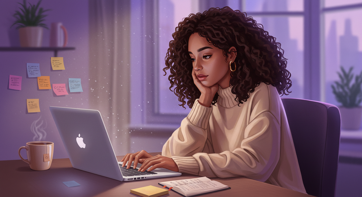 lady working on a computer